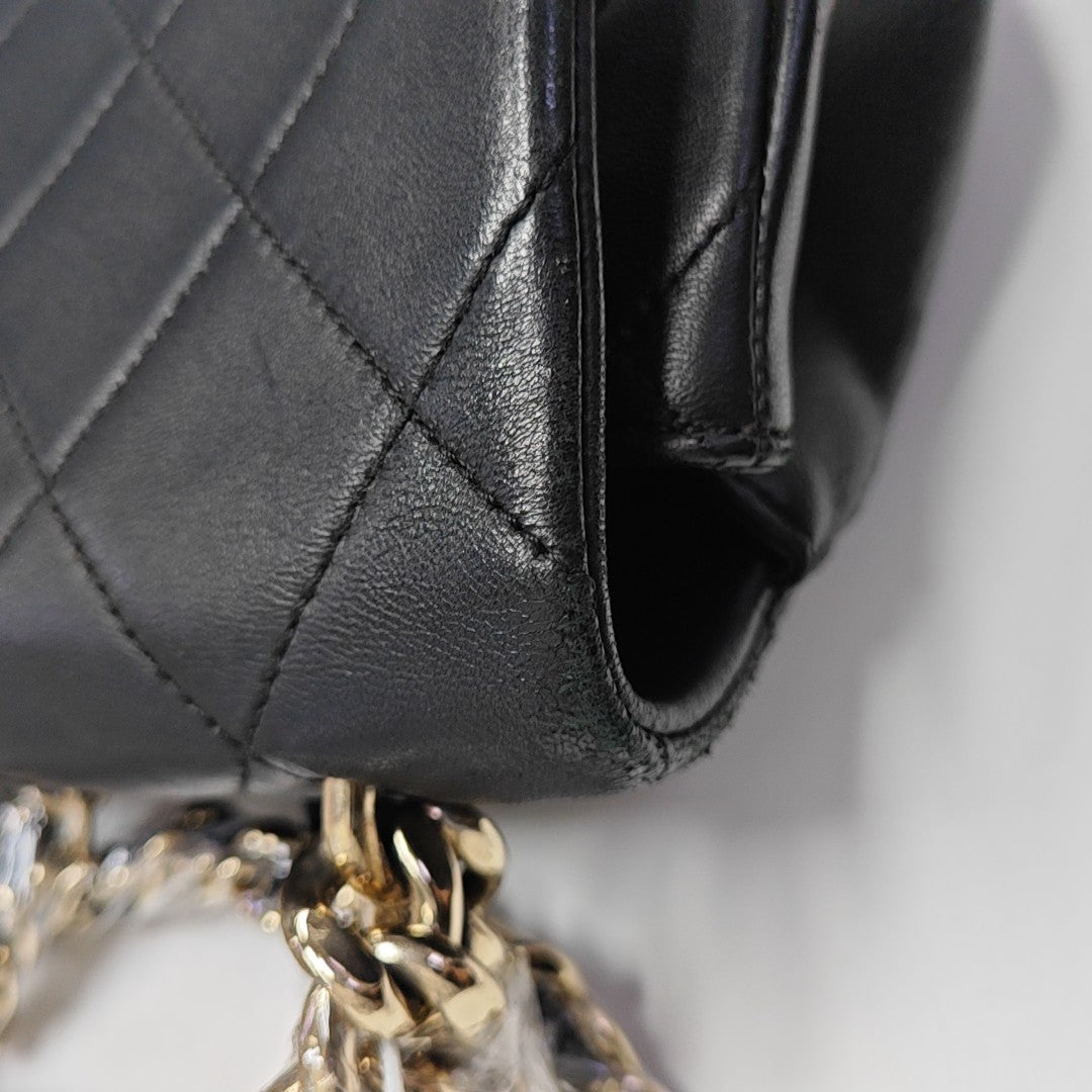 Quilted Lambskin Shoulder Bag Black