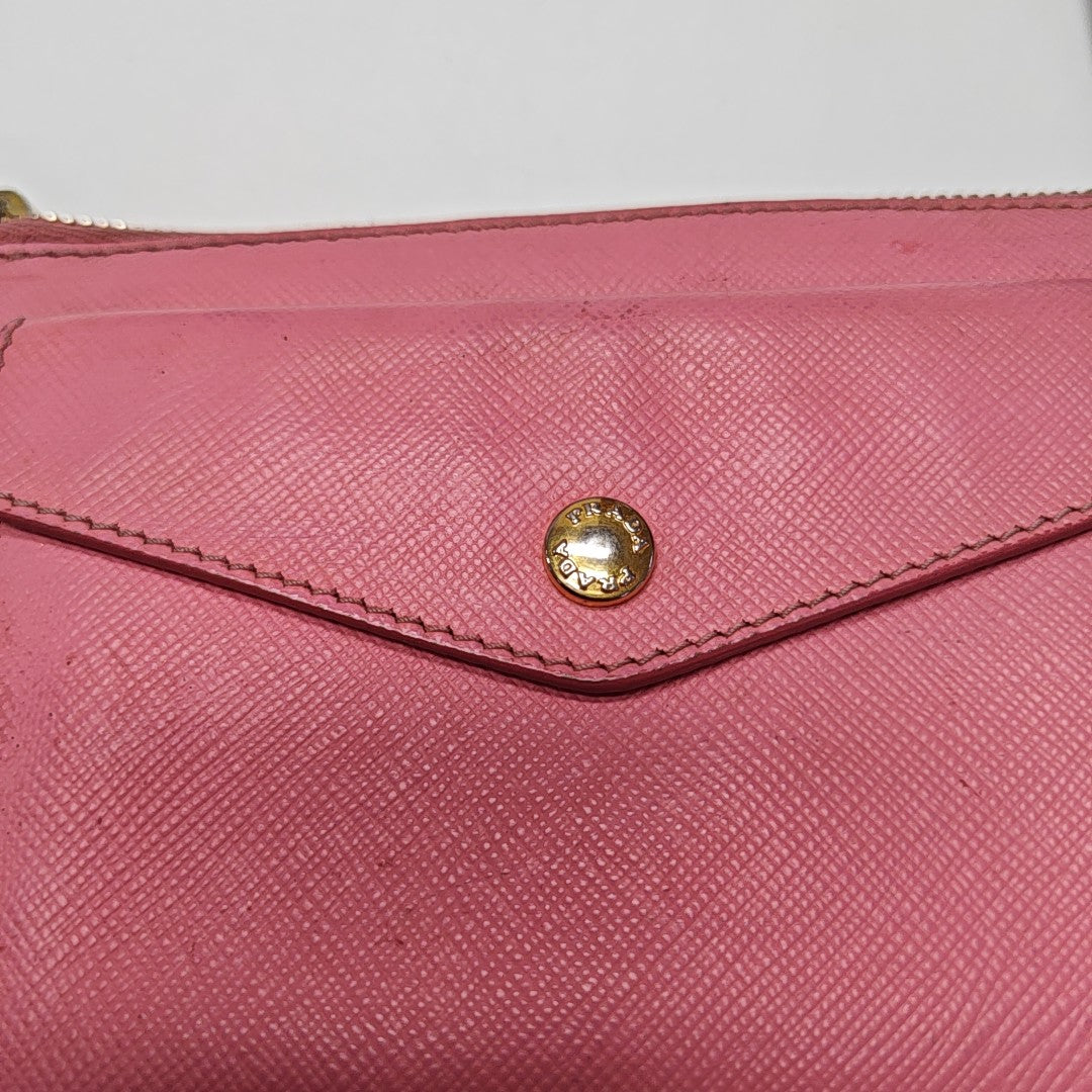 Saffiano Calfskin Shoulder Bag Pink