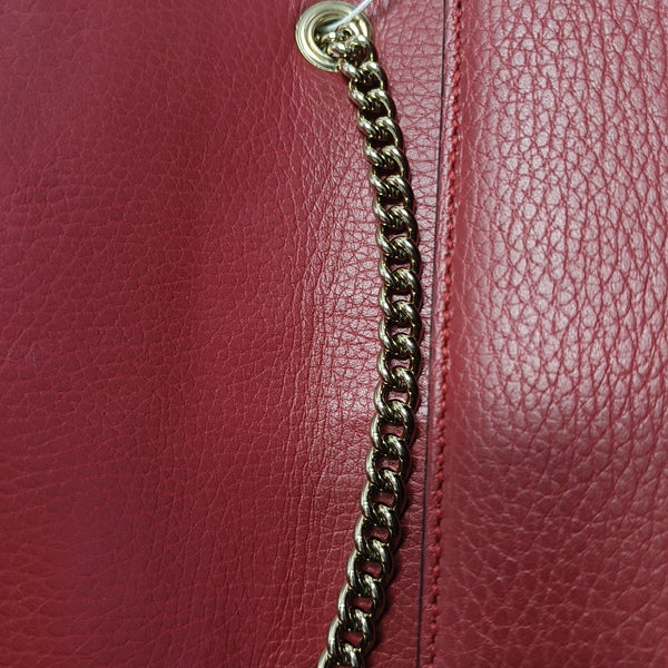 Interlocking G Small Calfskin Red