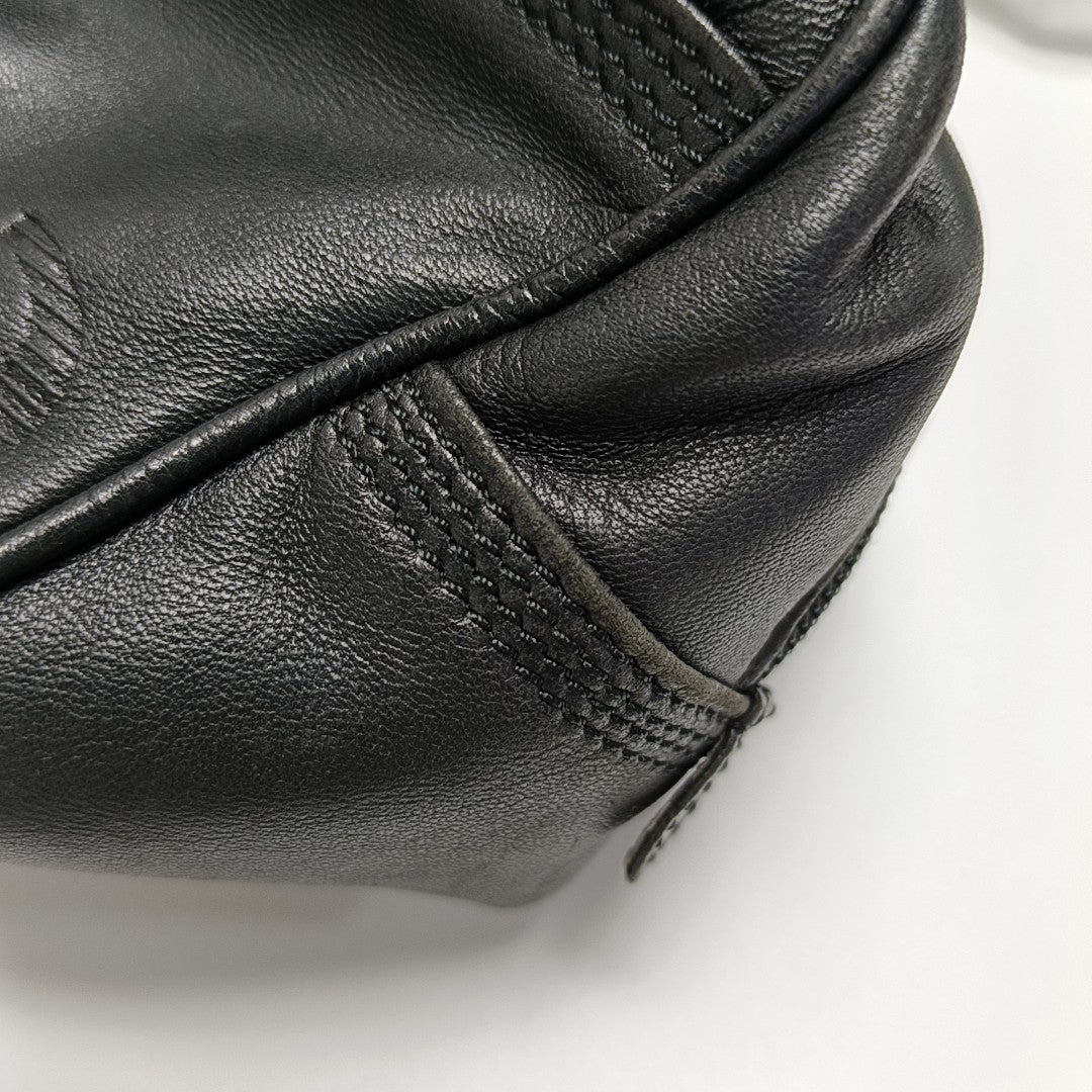 Calfskin Top Handle Bag Black