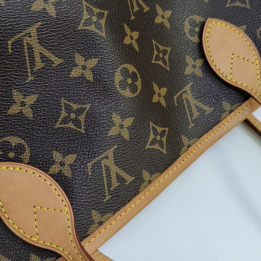 NEVERFULL MM Monogram Coated Canvas Brown