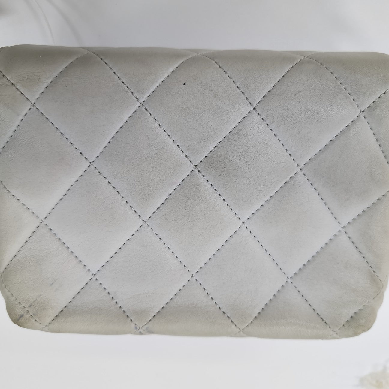 Quilted Lambskin Shoulder Bag White