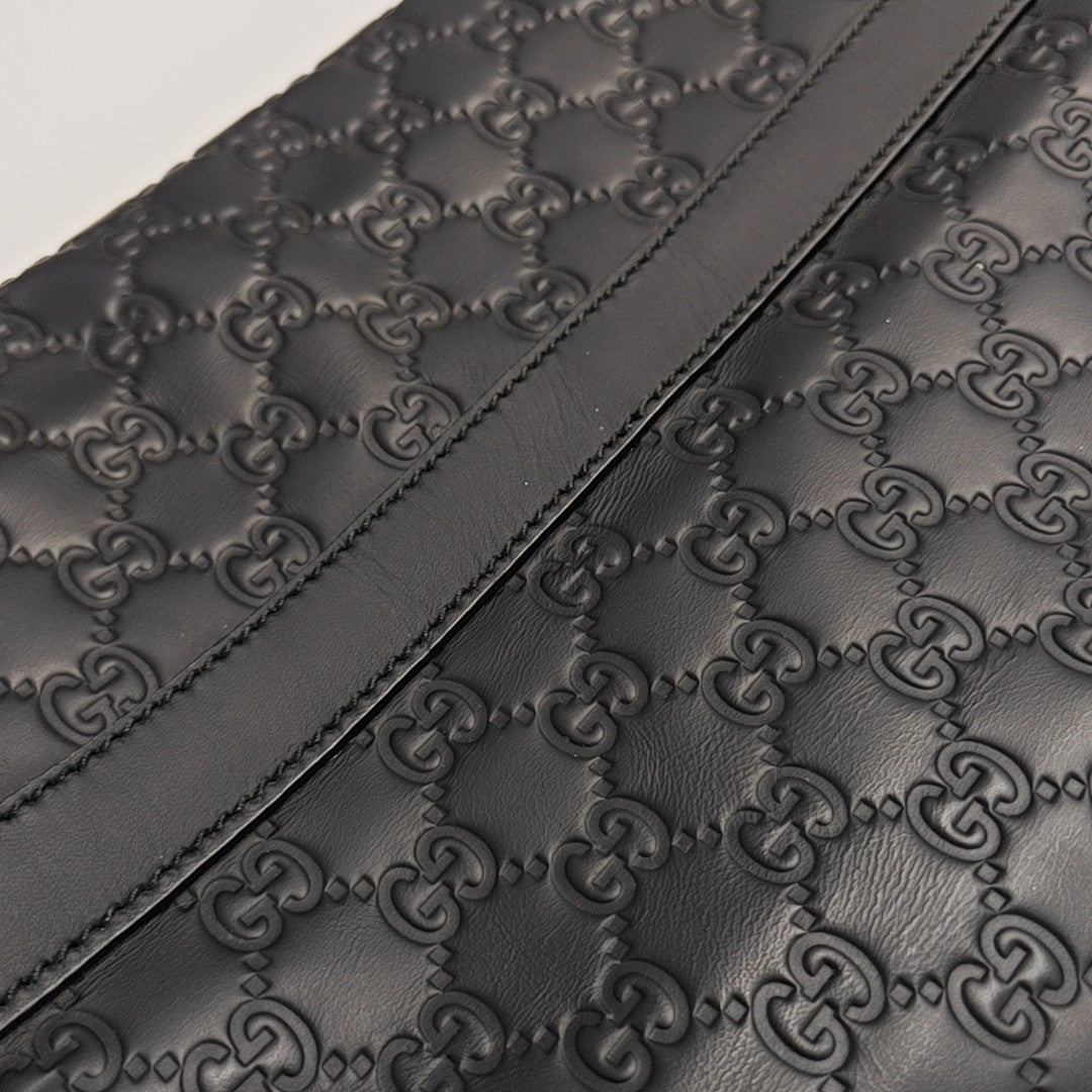 Monogram Calfskin Shoulder Bag Black