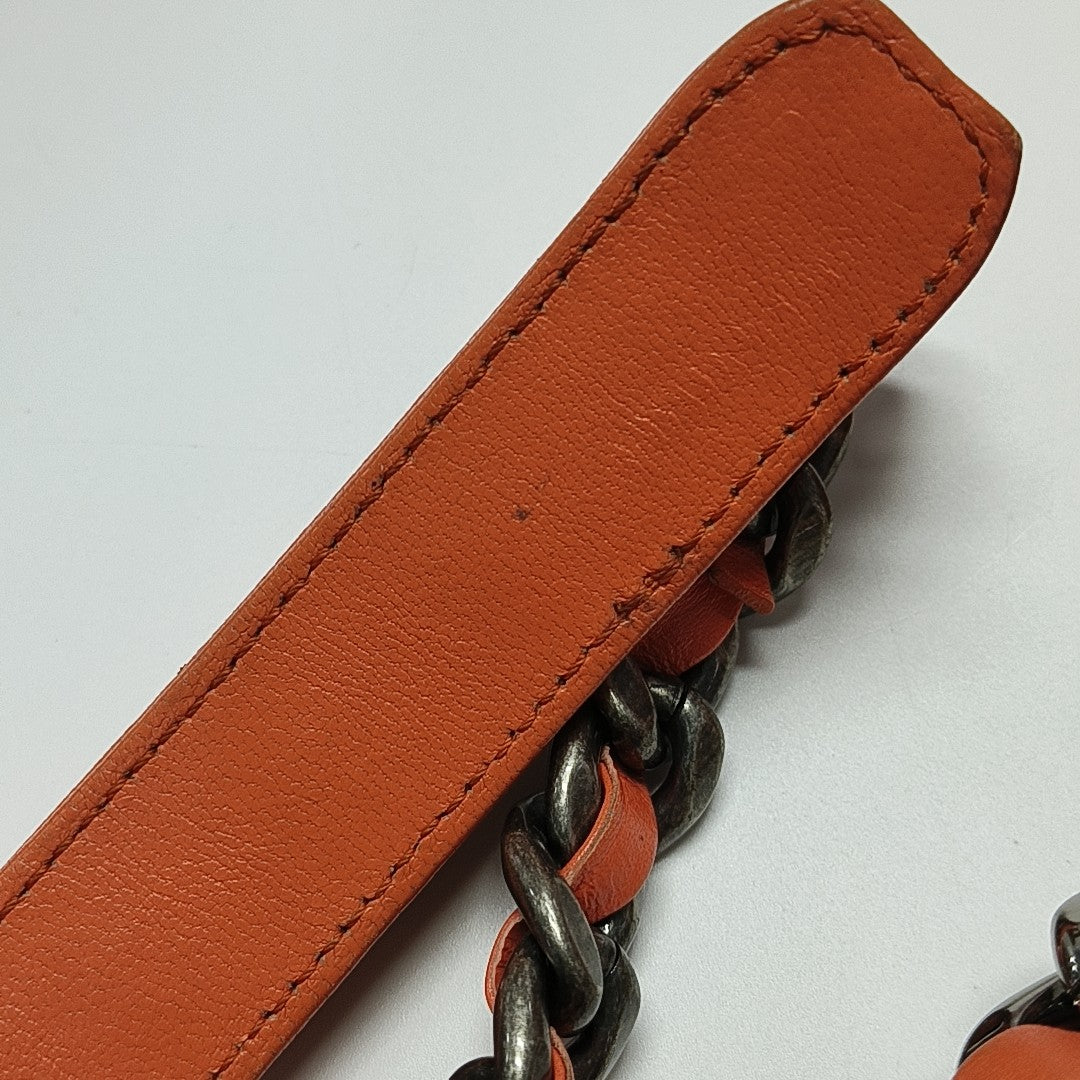 CHANEL 19 Small Quilted Lambskin Orange