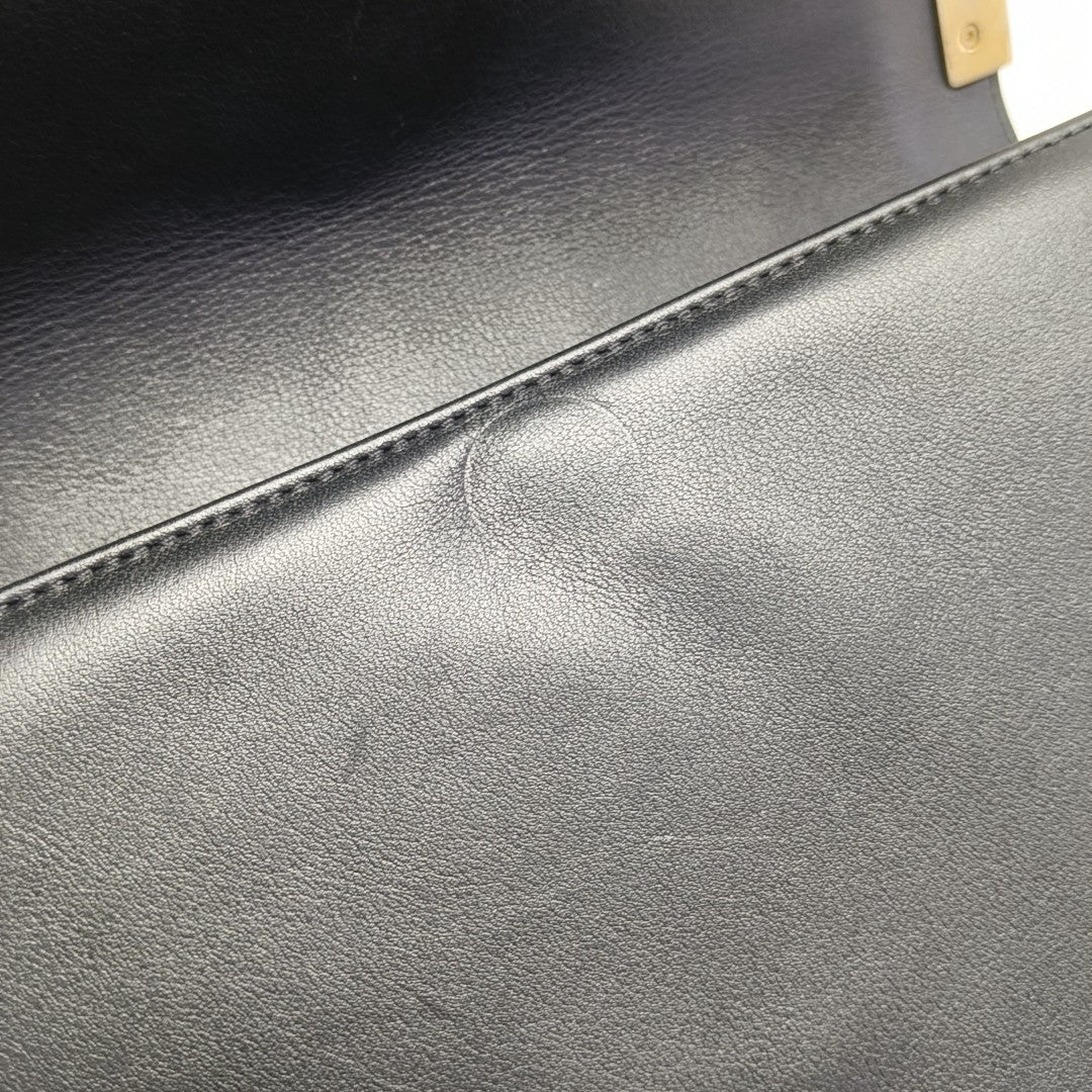 BOY CHANEL Medium Quilted Calfskin Black