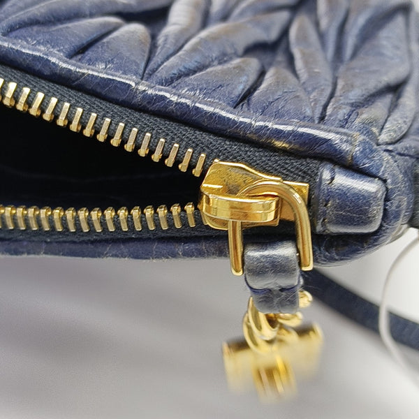 Quilted Lambskin Shoulder Bag Blue