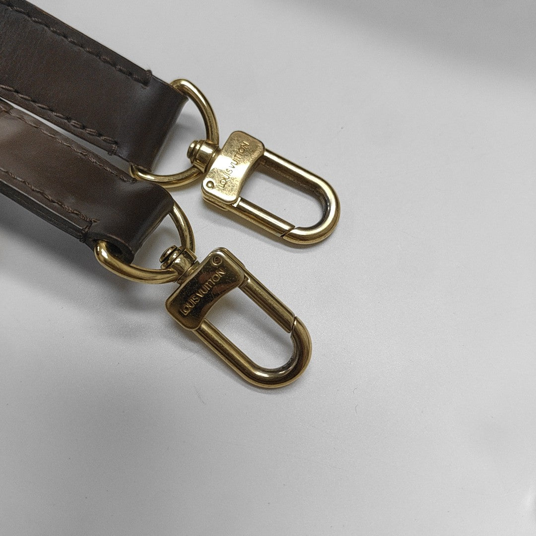BERGAMO MM Damier Ebene Coated Canvas Brown