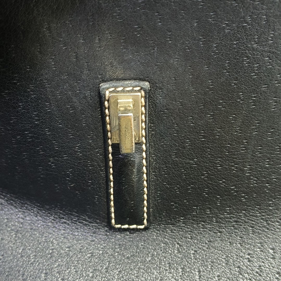 Calfskin Top Handle Bag Black