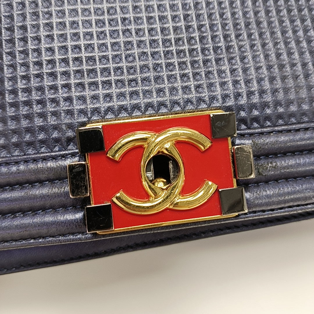 BOY CHANEL Large Lambskin Blue