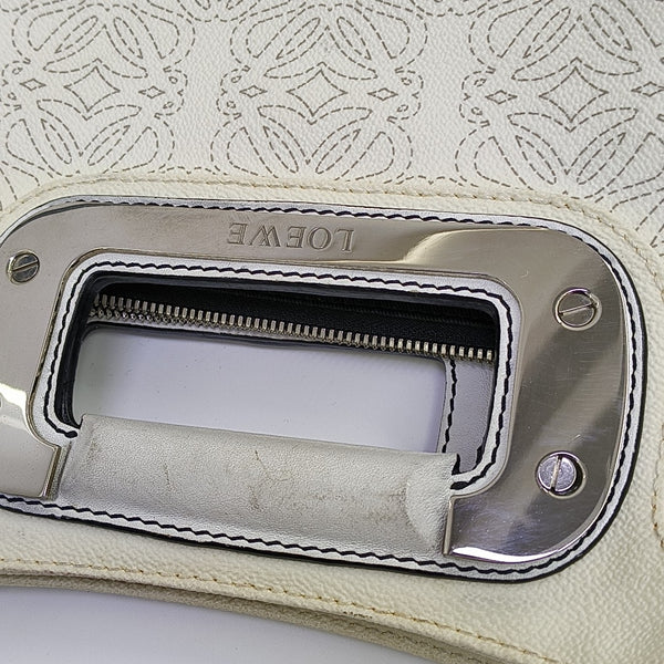 Monogram Calfskin Shoulder Bag White