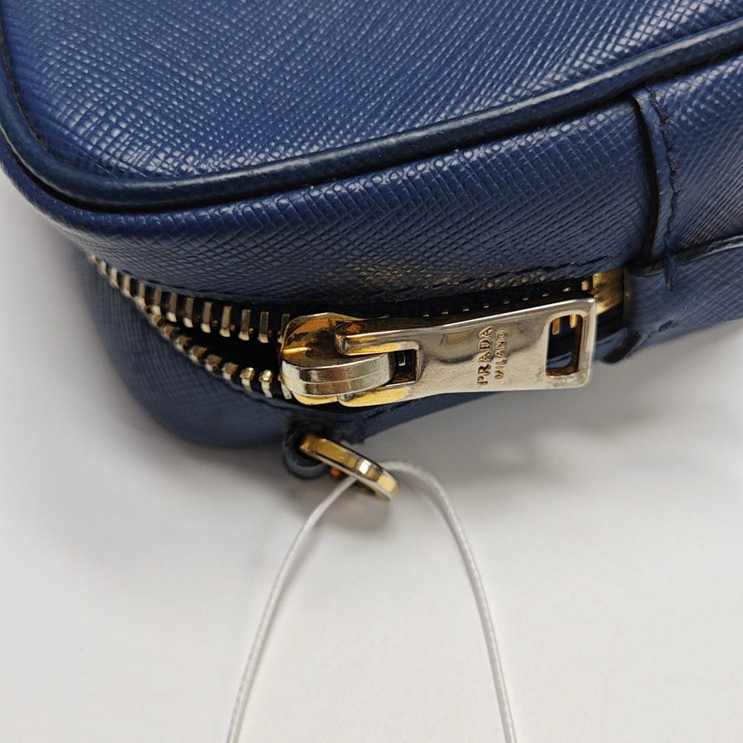 Saffiano Calfskin Shoulder Bag Blue