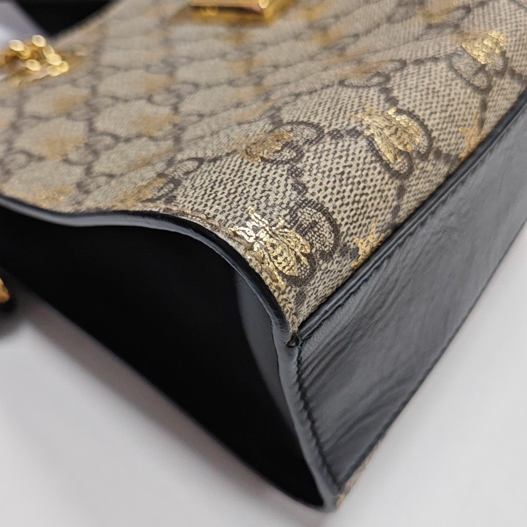 Padlock Small Monogram Coated Canvas Beige