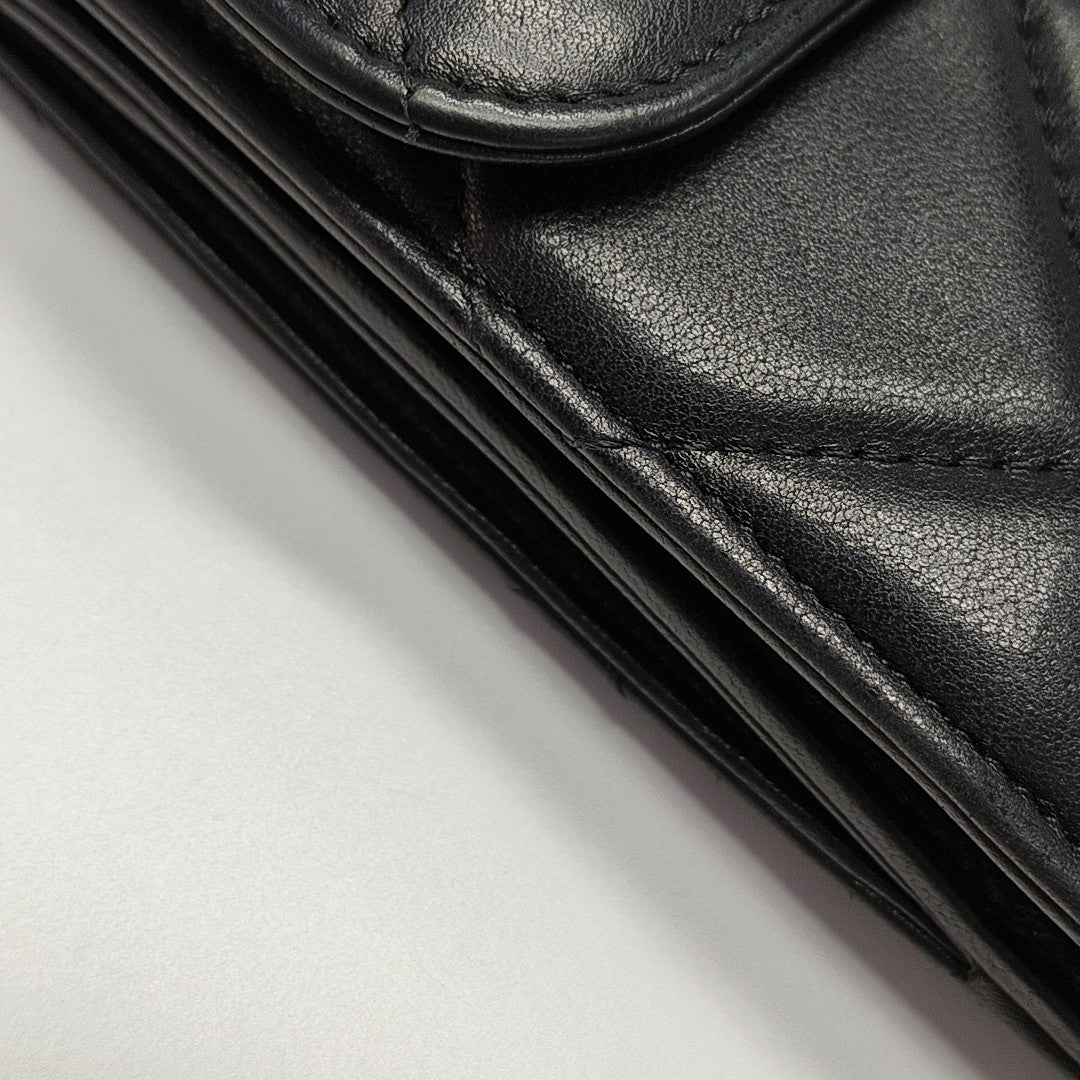 CHAIN INFINITY TOP HANDLE Quilted Lambskin Black