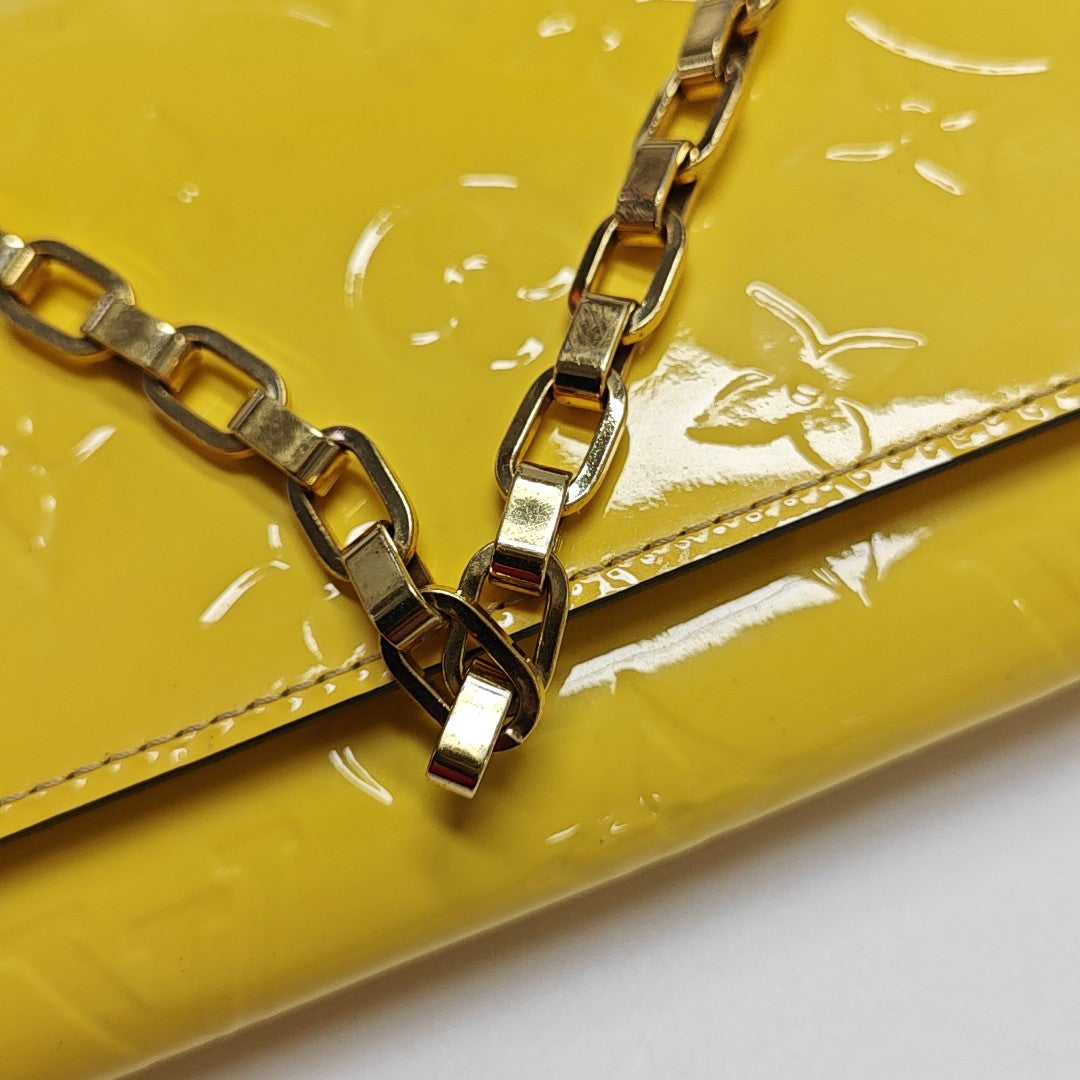 SARAH Monogram Patent Leather Yellow
