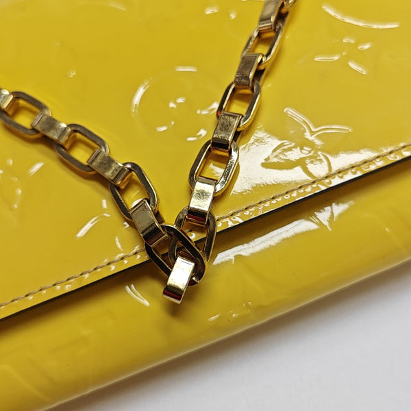 SARAH Monogram Patent Leather Yellow