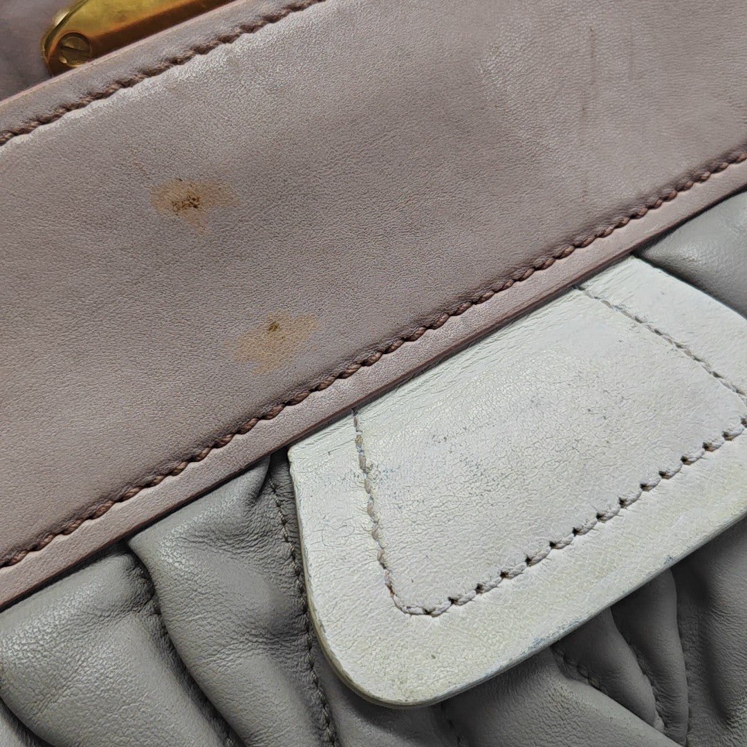 Quilted Lambskin Tote Bag Gray