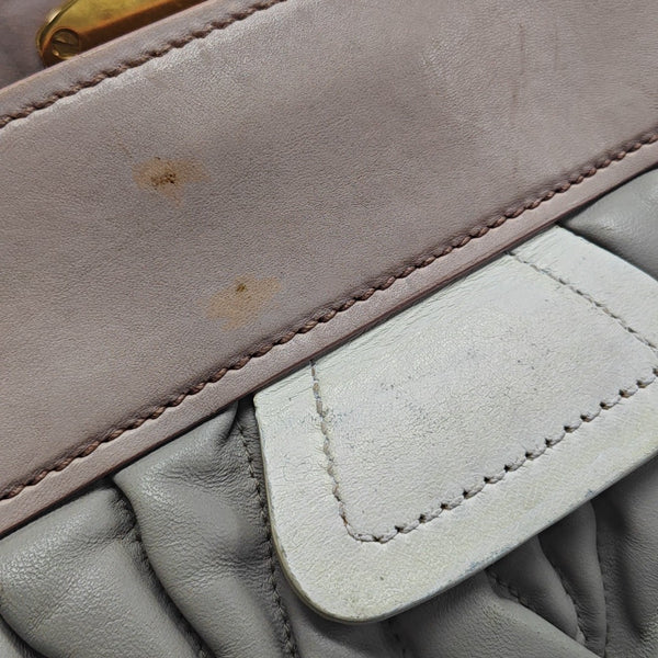 Quilted Lambskin Tote Bag Gray