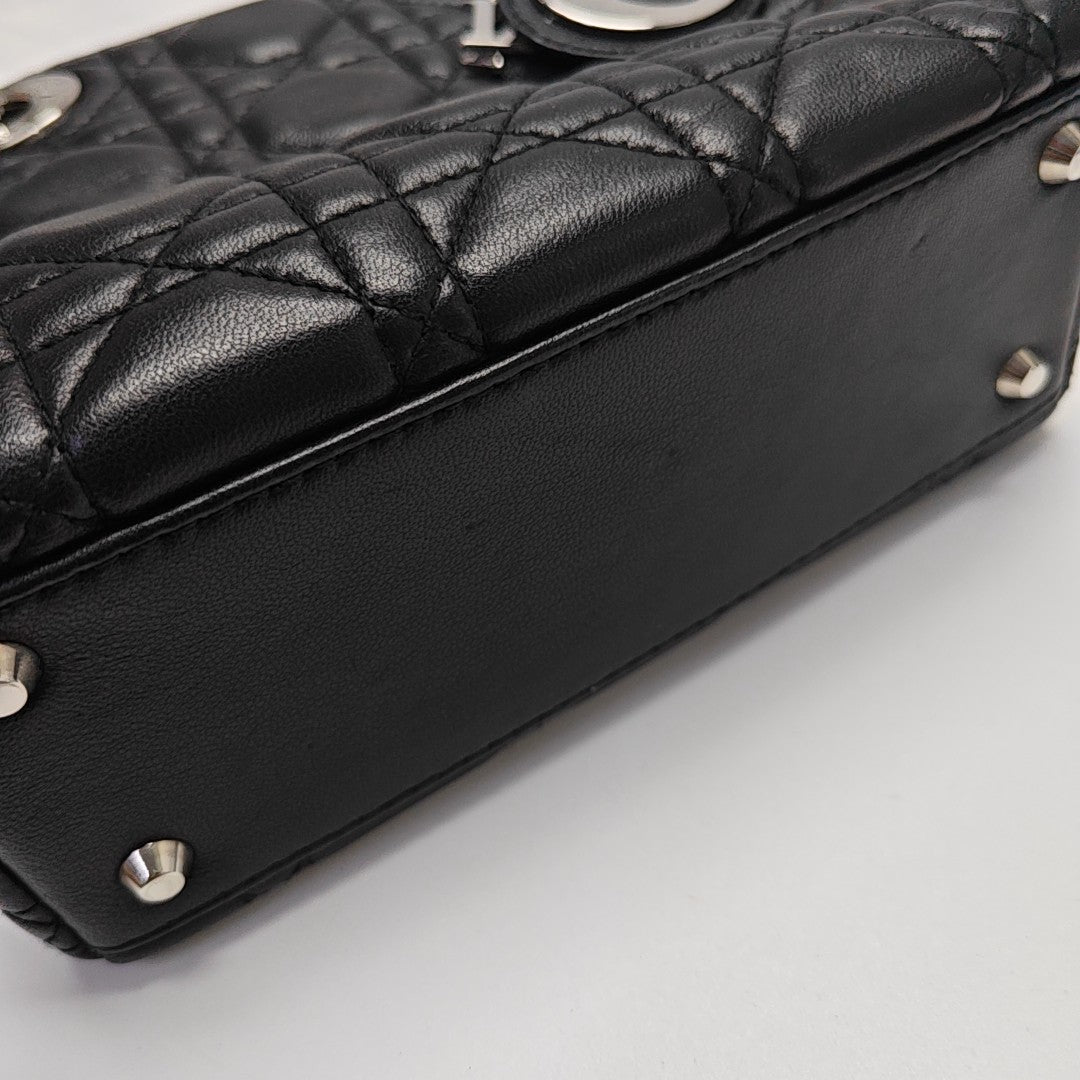 Lady Dior Mini Cannage Lambskin Black