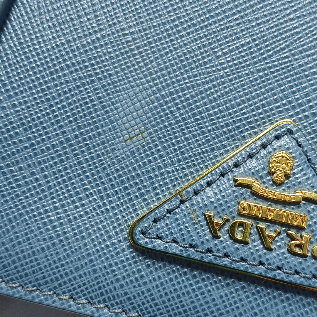 Galleria Large Saffiano Calfskin Blue