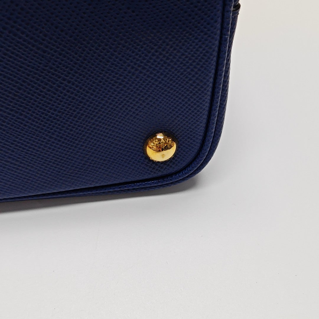 Double Medium Saffiano Calfskin Blue