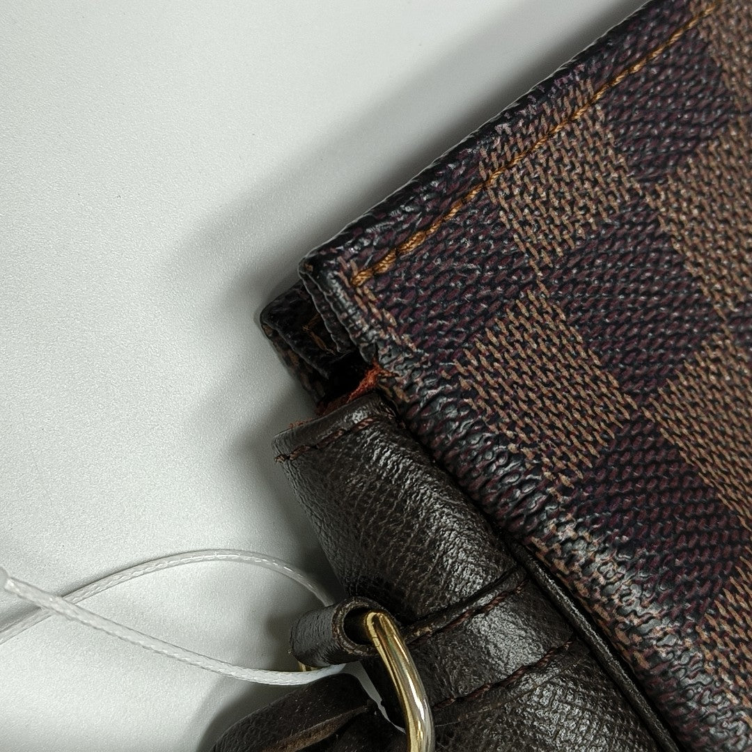 TROUSSE MAKE UP Damier Ebene Coated Canvas Brown