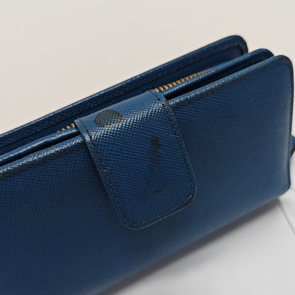 Saffiano Calfskin Card Holder Blue