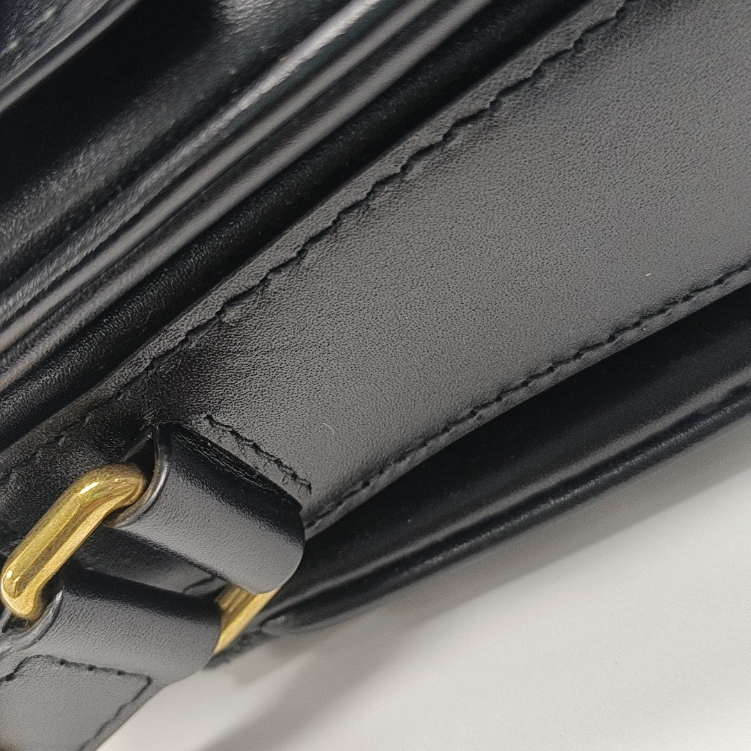 Leather Shoulder Bag Black