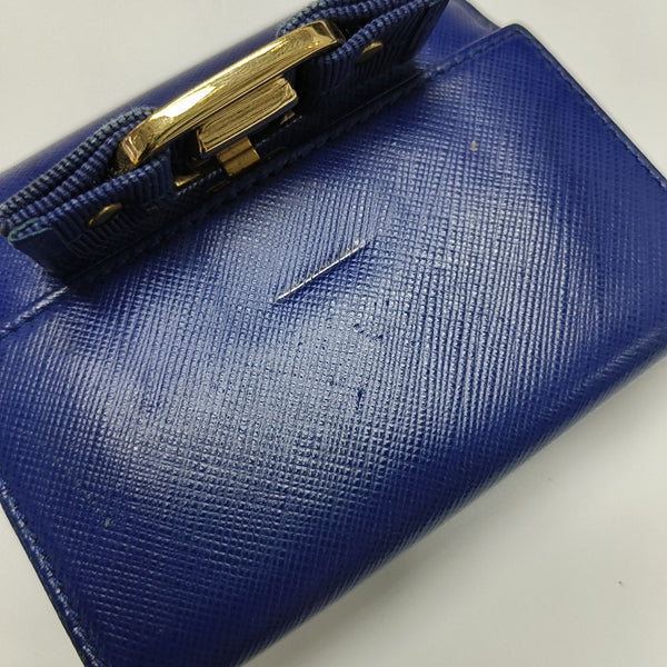 Vara Calfskin Blue Wallet