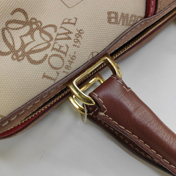 Nylon Top Handle Bag Beige