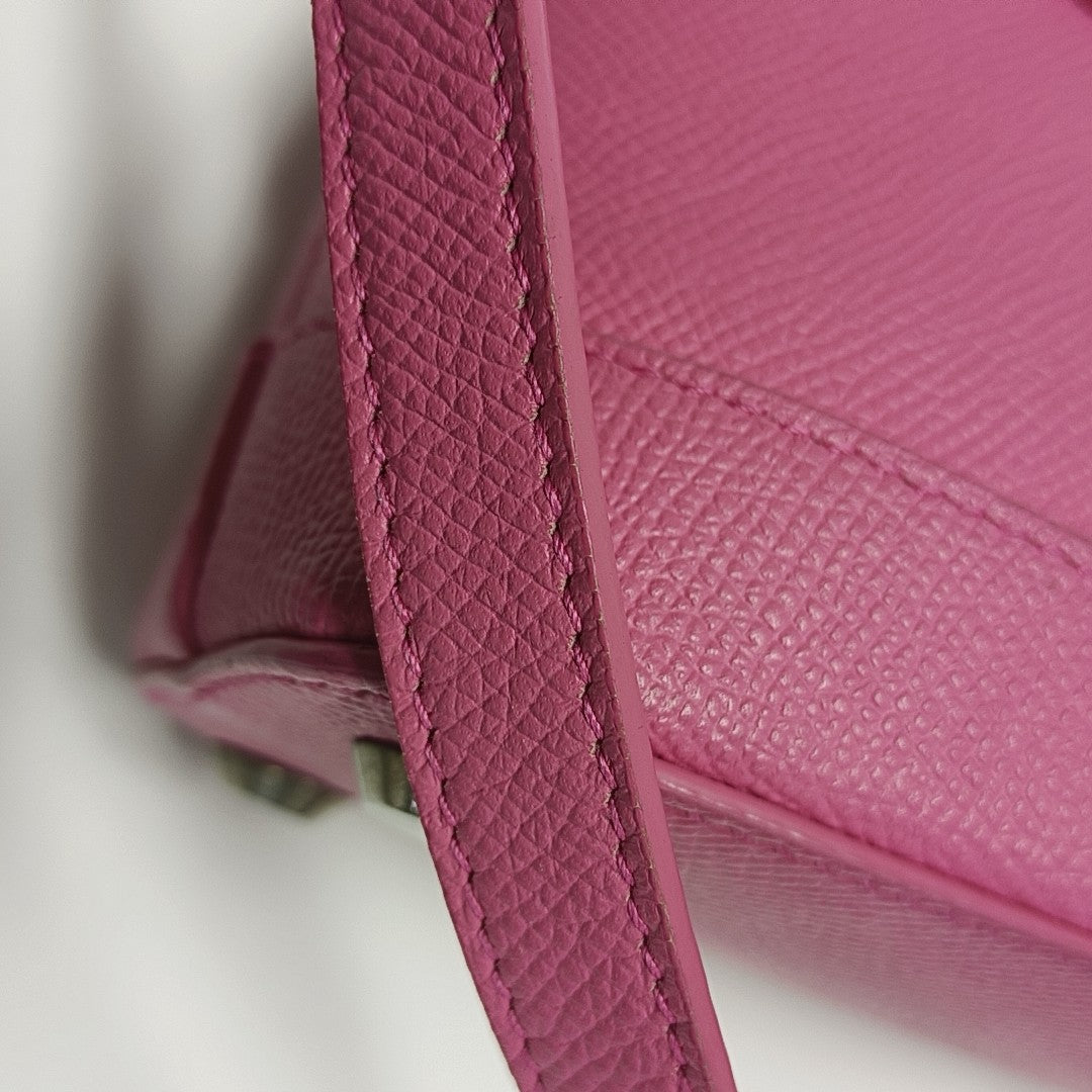 Top Handle Calfskin Red
