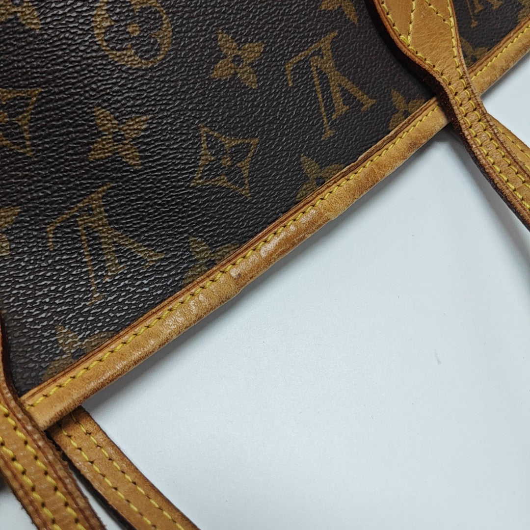 NEVERFULL MM Monogram Coated Canvas Brown