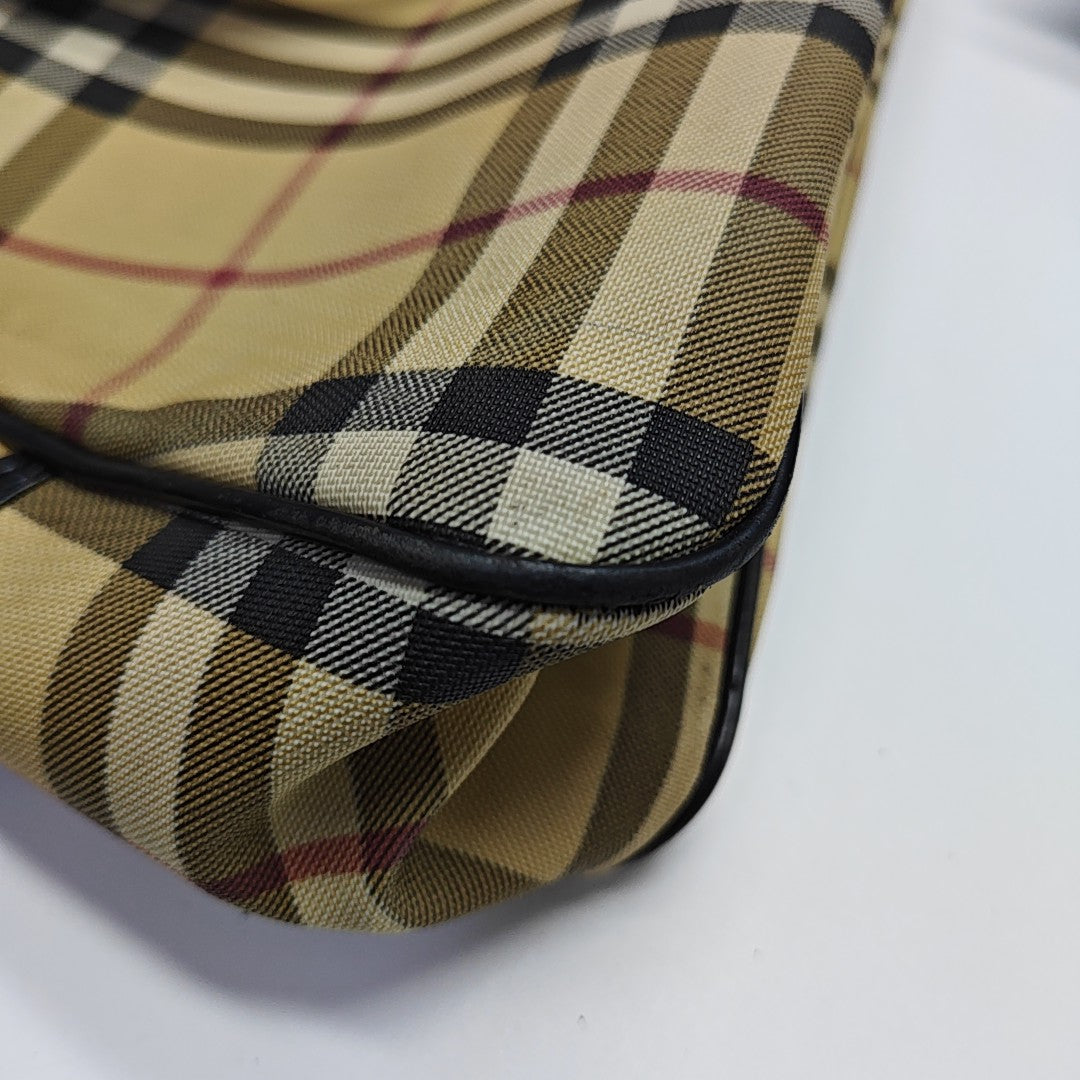 Coated Canvas Top Handle Bag Beige