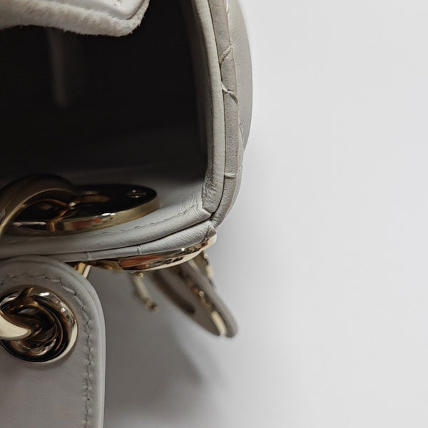 Lady Dior Mini Cannage Lambskin White
