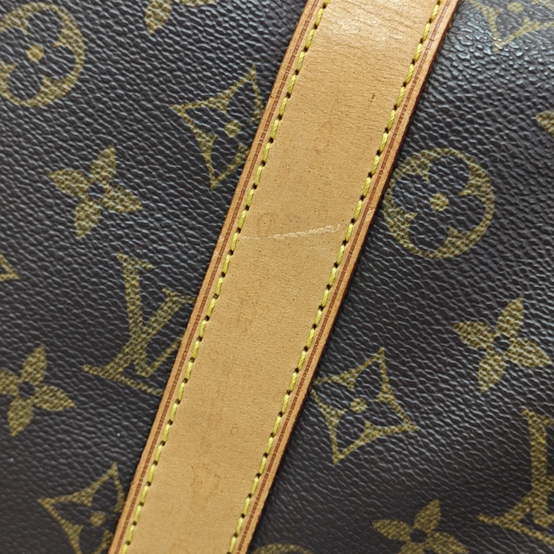 KEEPALL 45 Monogram Coated Canvas Brown
