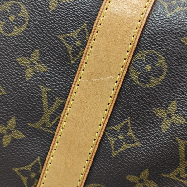 KEEPALL 45 Monogram Coated Canvas Brown