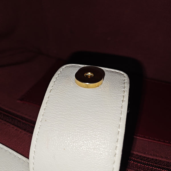 Quilted Lambskin Tote Bag White