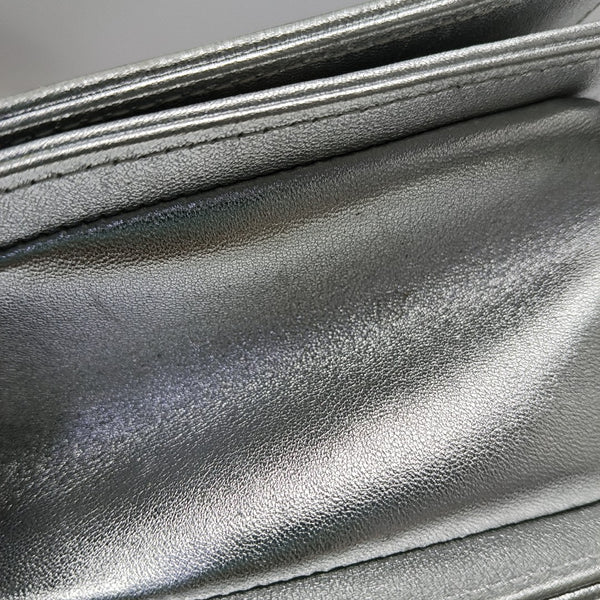 BOY CHANEL Medium Lambskin Silver