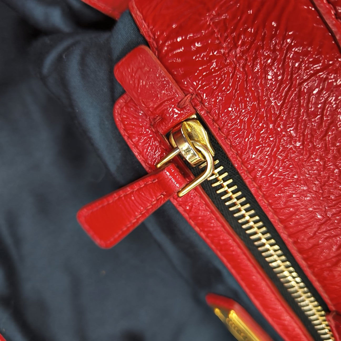 Calfskin Top Handle Bag Red