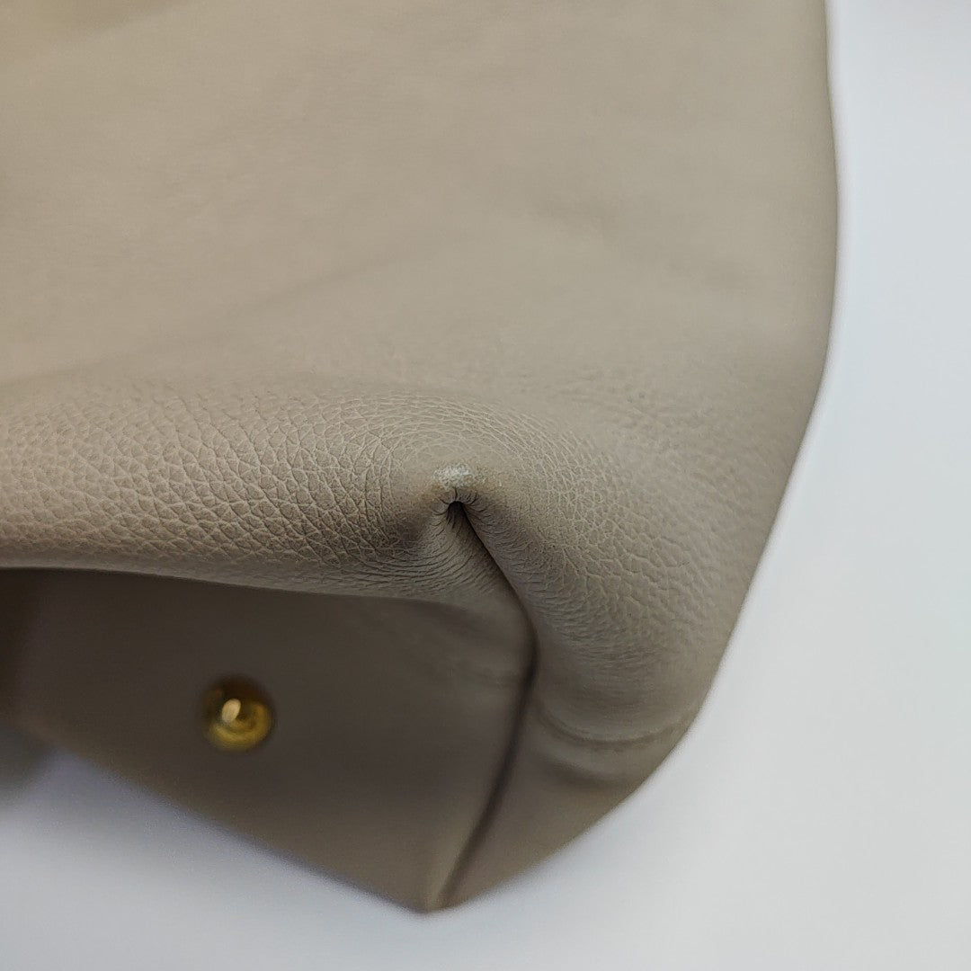 LOW KEY HOBO MM Monogram Calfskin Beige