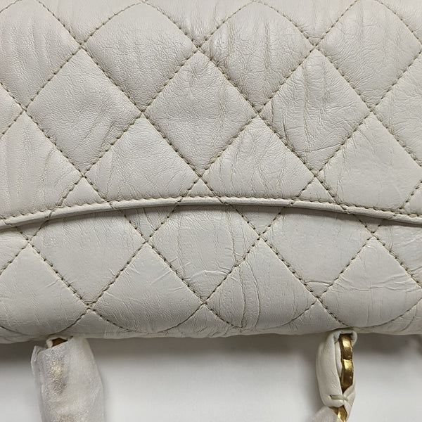 COCO HANDLE Mini Quilted Lambskin White