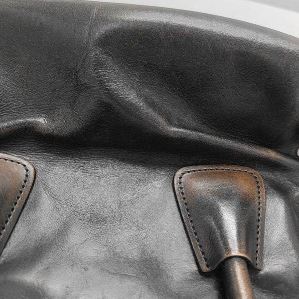 Calfskin Top Handle Bag Brown