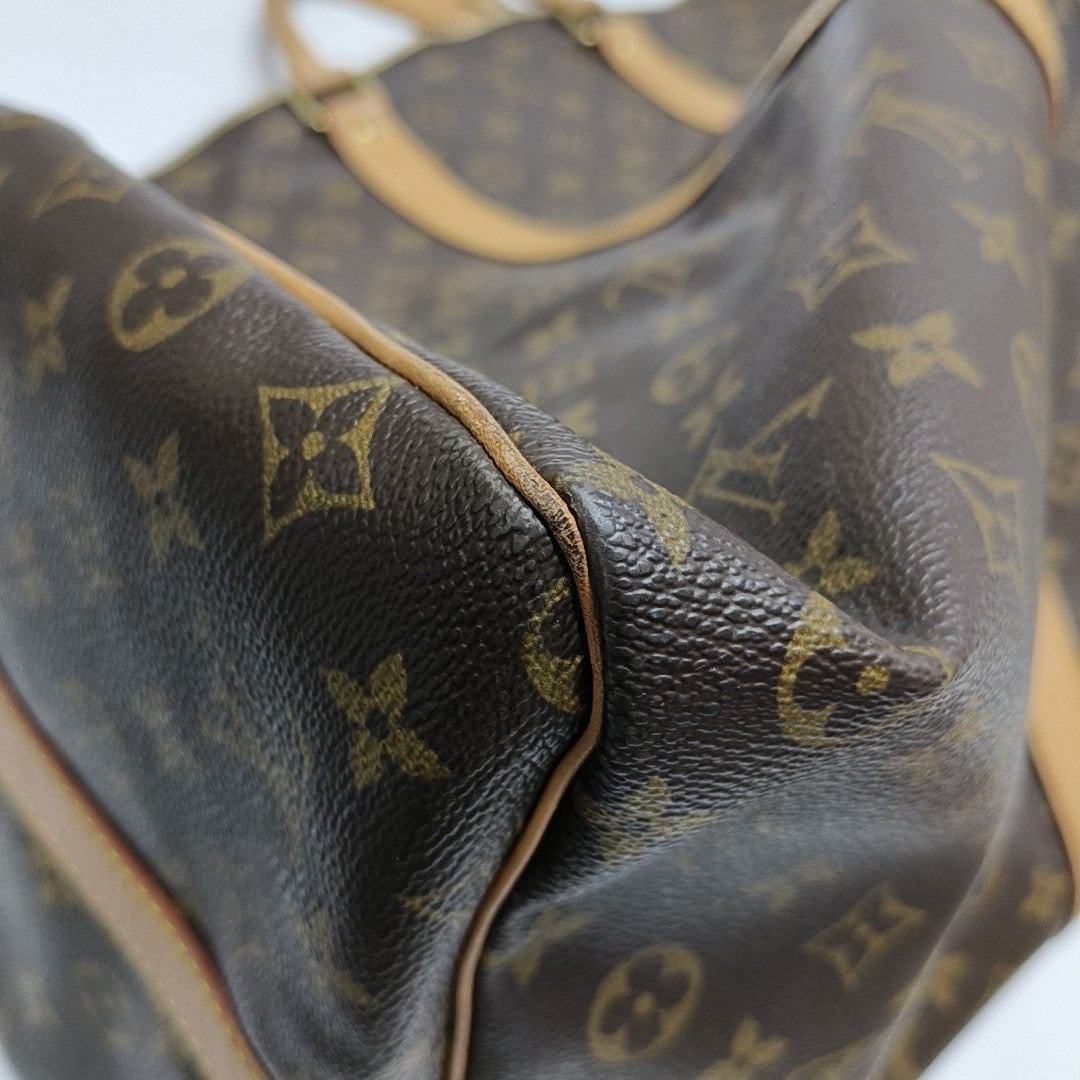 KEEPALL 60 Monogram Coated Canvas Brown