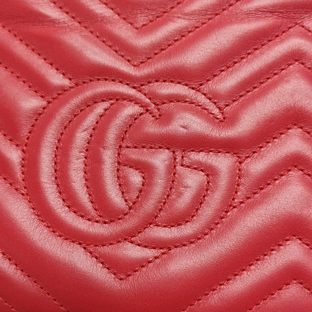GG Marmont Mini Quilted Calfskin Red
