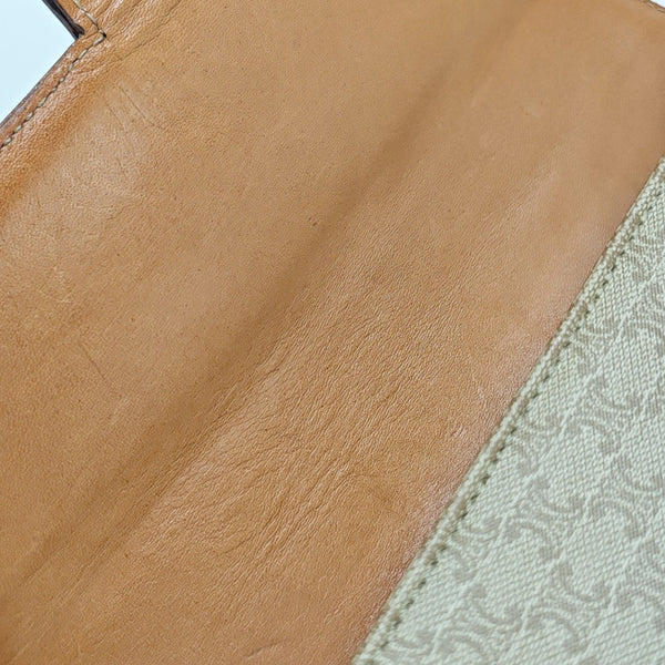 Coated Canvas Shoulder Bag Beige
