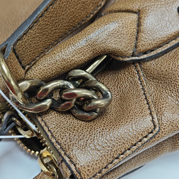Calfskin Shoulder Bag Brown