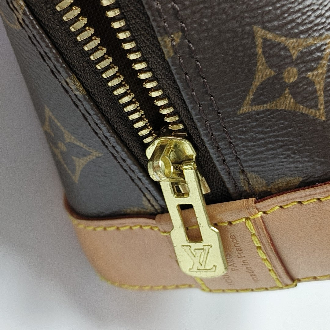 ALMA BB Monogram Coated Canvas Brown