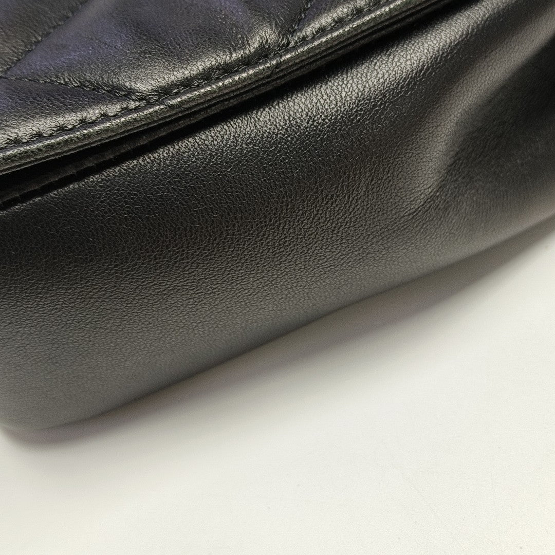 Quilted Lambskin Shoulder Bag Black