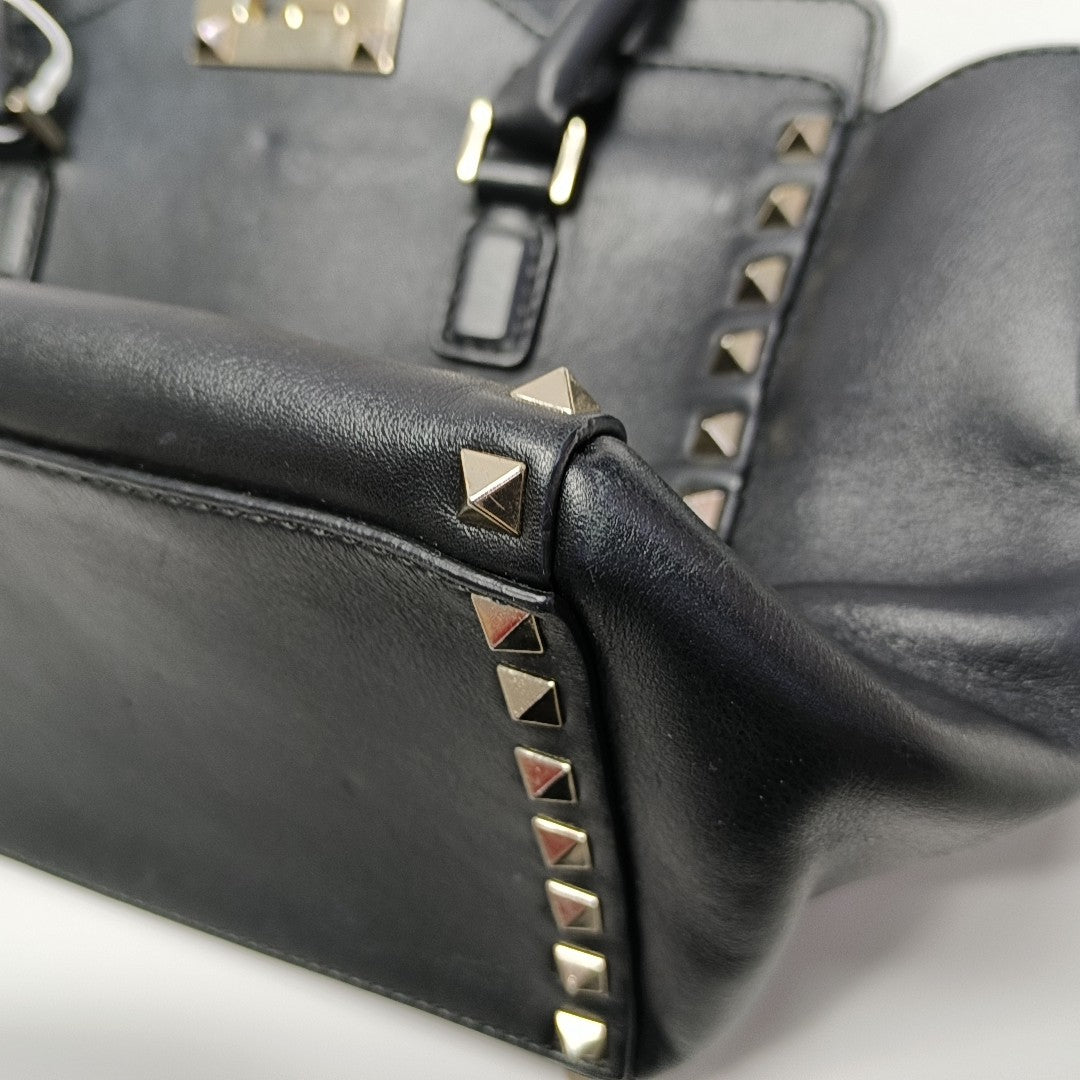 Rockstud Small Calfskin Black