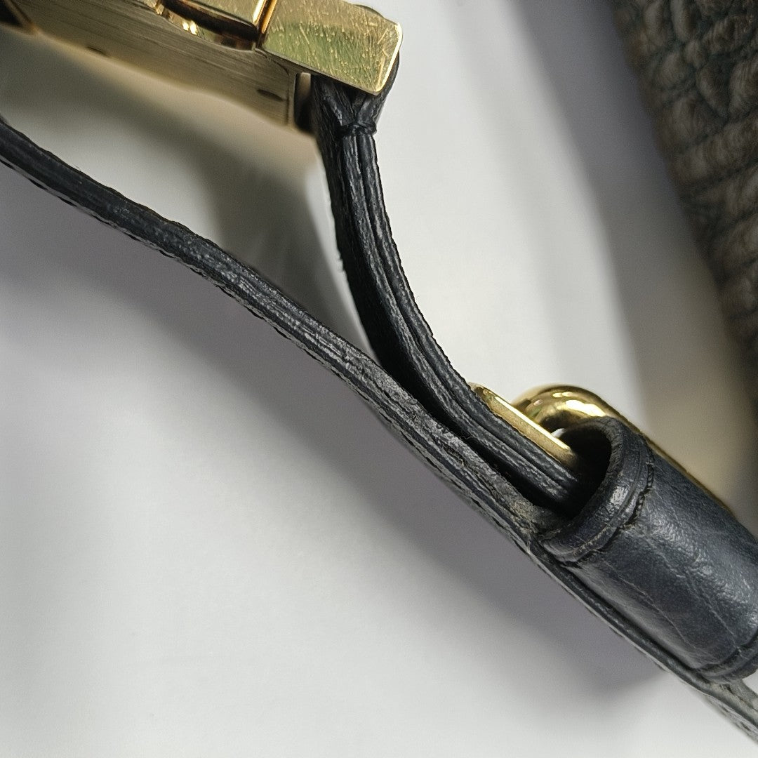 Monogram Lambskin Shoulder Bag Brown
