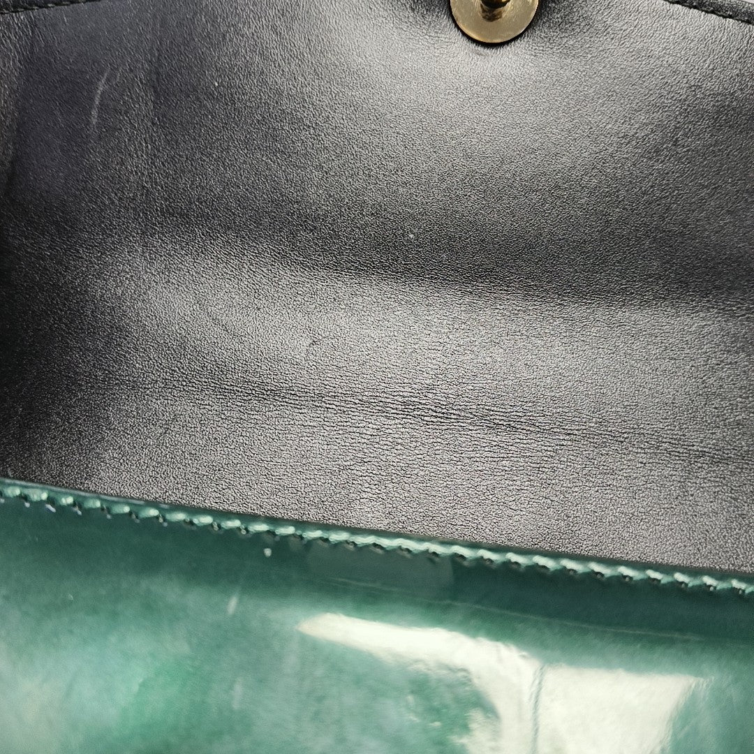 SERPENTI FOREVER Medium Quilted Patent Leather Green